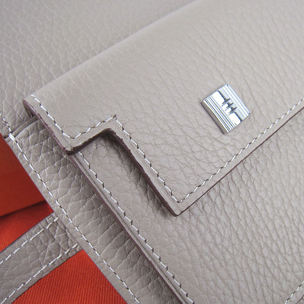 High Quality Hermes Kelly Long Clutch Bag Gray H009 Replica
